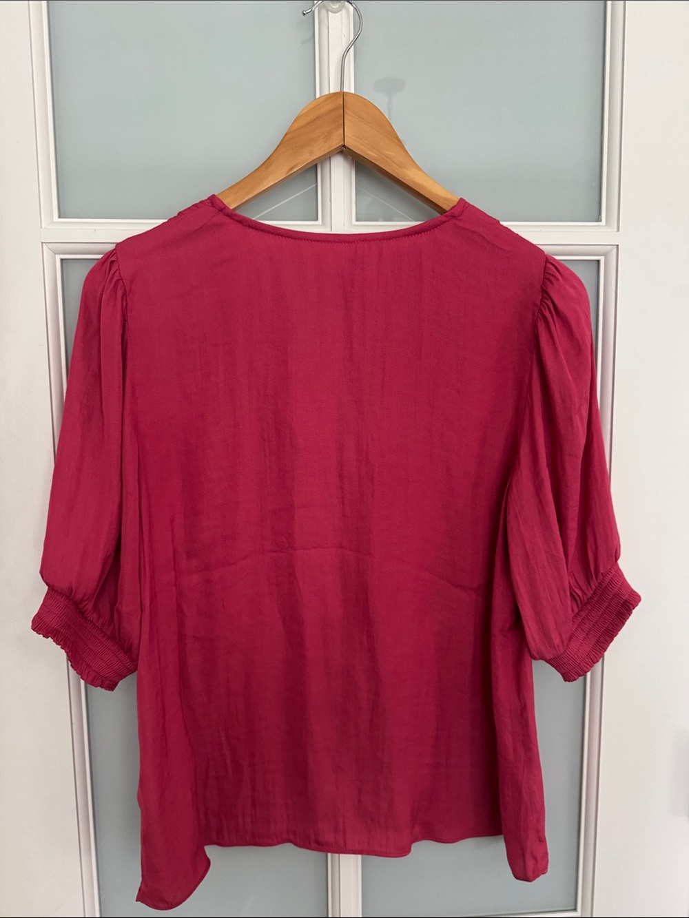 Maison Jules Raspberry Button-Front V-Neck Blouse - Picture 8 of 8